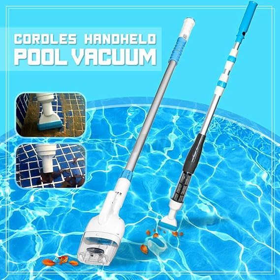 Handheld Cordless Swimming Pool Vacuum Battery Powered, Electric Cleaner Vacuum