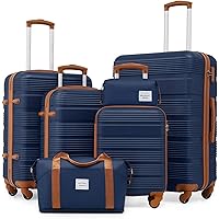 Amazon.com | LONG VACATION 6 Piece Luggage Set Carry on Suitcase