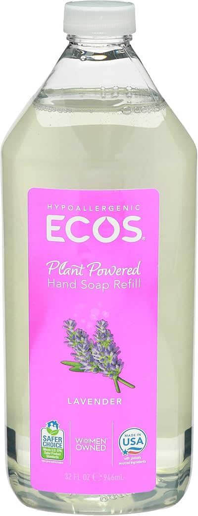 ECOS Hand Soap Refill Lavender Plant Powered 32oz Hypoallergenic