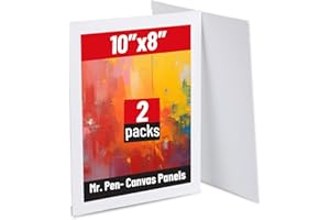 Mr. Pen- Canvas Panels, 2 Pack, 8x10 Inch, Triple Primed for Oil & Acrylic Paints, Canvas Boards for Painting, Painting, Draw