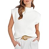 ANRABESS Women's Mock Neck Sleeveless Sweater Vest Casual Cap Sleeve Knit Pullover Tank Tops 2026 Fall Clothes