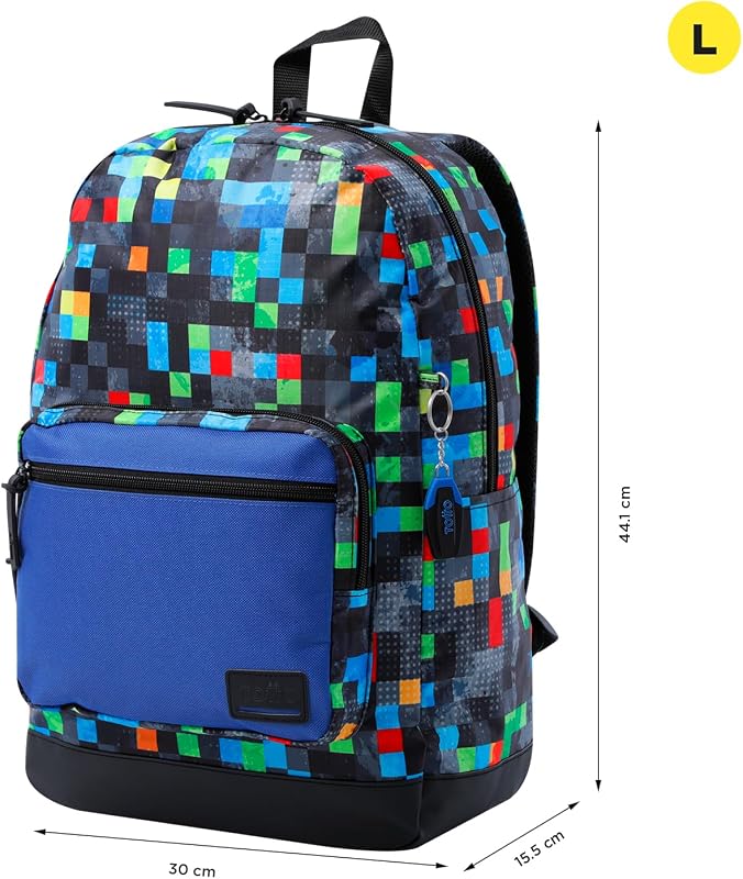 - Mochila para portátil de 14 polegadas, modelo Tocax, 2 compartimentos, bolso com organizador e suporte para telemóvel, bolso para garrafas, encosto ergonómico, padrão multicolorido Glichu