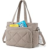 BAGSMART Lunch Bag Women Large Lunch Box Insulated Tote Bag with Multi-Pockets Quilted Puffy Tote for Work, Outdoors