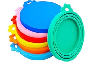 MYYZMY 7 Pcs Pet Can Covers, Food Can Lids, Universal BPA Free Silicone Can Lids Covers