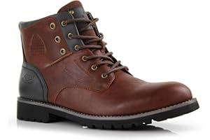 Polar Fox Knoxville MPX806068 Mens Casual Work Laced Classic Motorcycle Combat Zipper Boots