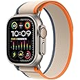 Apple Watch Ultra 2 [GPS + Cellular, 49mm] - Rugged Titanium Case with Orange/Beige Trail Loop, M/L (Renewed Premium)