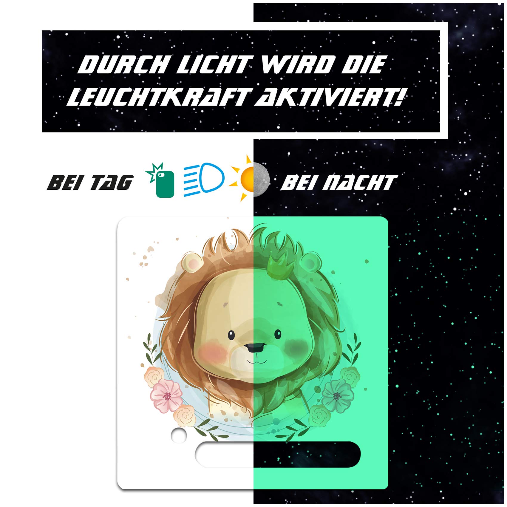 yabaduu Protective Film Cover for Toniebox Perfect Fit Self-Adhesive Child-Friendly Film Accessories for Children Toys (Y031-44 Prince Lion, Glow-in-the-Dark