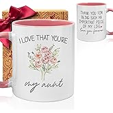 Best Aunt Coffee Mug Gift for Auntie, I Love that You're My aunt-Thank You for Being Such An Important Piece of My Life mug, Unique Aunts Birthday Thanksgiving Christmas mug gift from Niece Nephew89