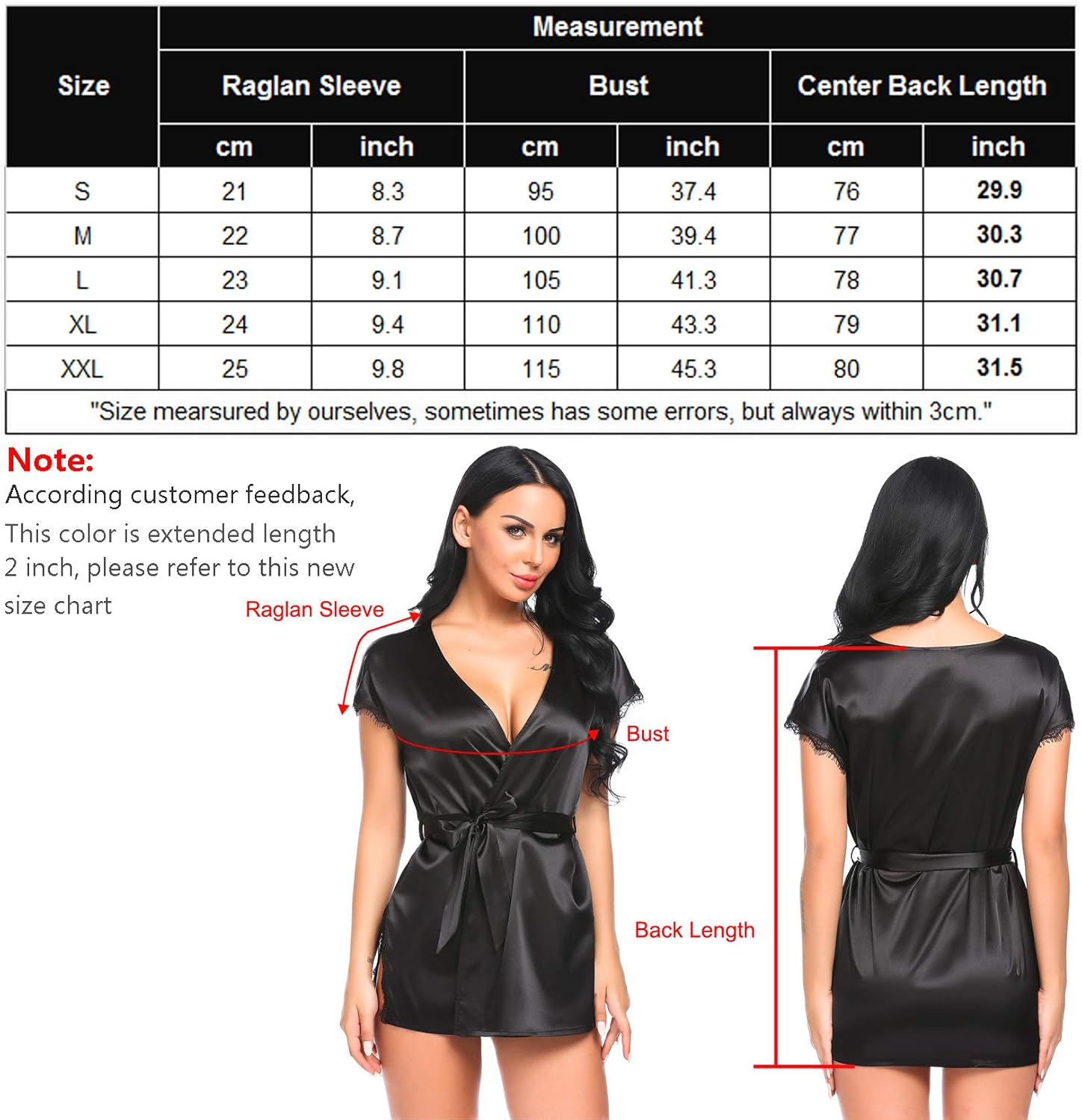 Avidlove Women Lingerie Robe Satin Lace Trim Sexy Kimono Robes with Inside Ties at  Women’s Clothing store