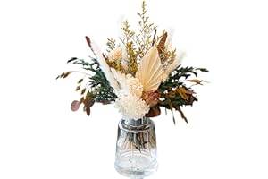 WXQX Natural Dried Flower Bouquet - Pampas Grass Decor, Fall Floral Arrangements with Eucalyptus, Plams, Hydrangea, Rustic Bouquet for Vase, Boho Table Centerpiece, Bohemia Home Wedding Decoration
