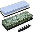 Suwajume Knife Sharpening Stone Set – Dual Grit Whetstone 1000/6000 10000,Angle Guide