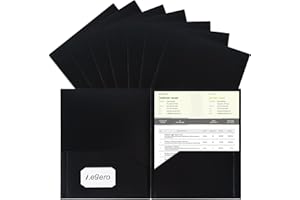 Aegero Plastic Folders with Pockets (7 Pack, Black), Durable Heavy Duty File Folders with Business Card Slot, 2-Pocket Folder for Schoolwork & Office,Letter Size