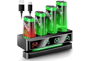 BRHE Rechargeable Xbox Controller Battery Pack，4x5200mWh Xbox Rechargeable Battery Pack for Xbox One，Battery Charger Station for Xbox One S/X,Xbox Series X|S
