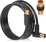 RELIAGINT TV Aerial Cable 0.5m 75 Ohm Coaxial Lead IEC 9.5mm Right-Angle view 1