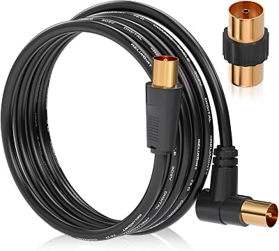 RELIAGINT TV Aerial Cable 10m 75 Ohm Coaxial, IEC 9.5mm Male to Male
