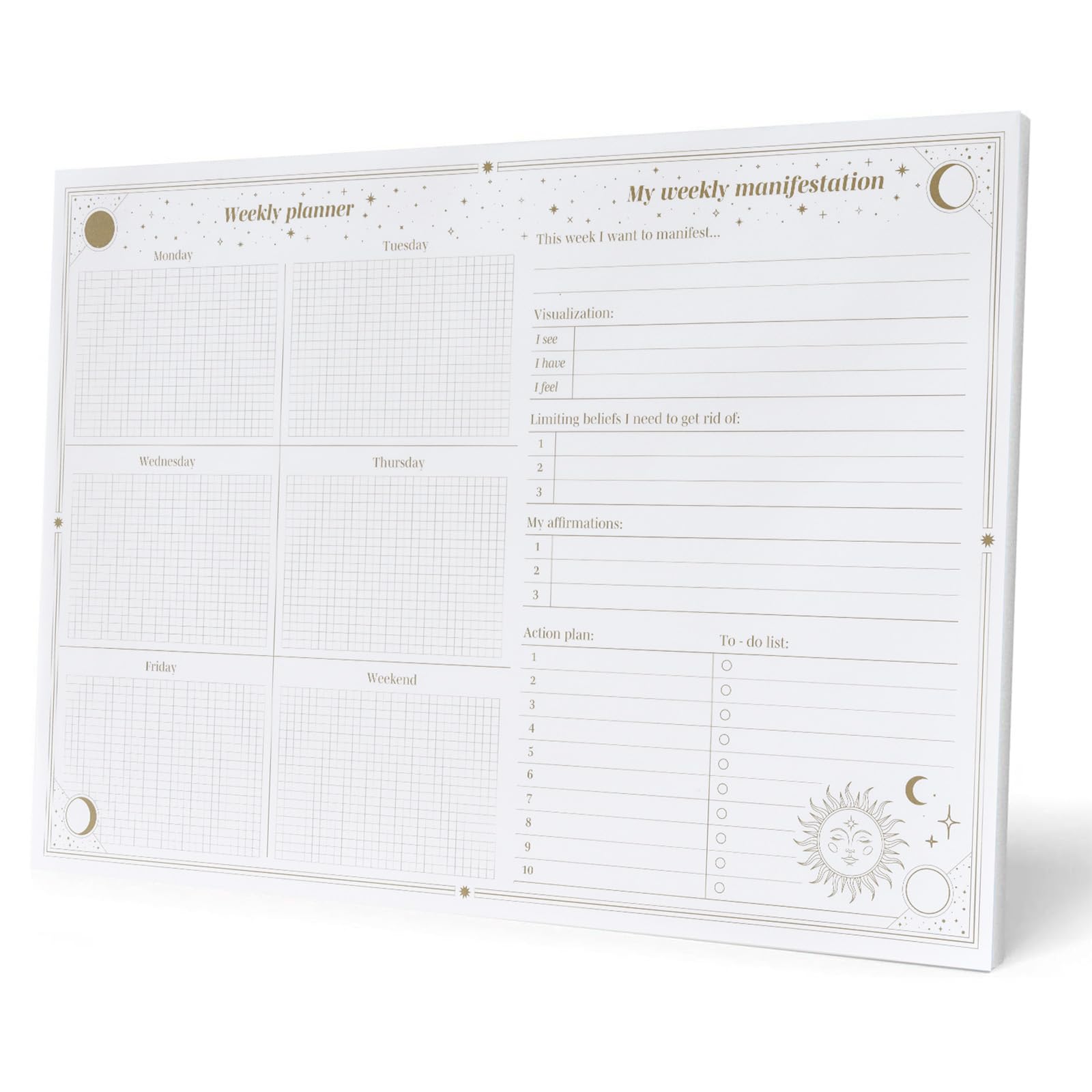 Grupo Erik Weekly Planner A4 - Astral | Undated Daily Planner Family, Desk Calendar, 54 Tear Off Pages Notepad | Cute Stationery Gifts Under 10 Pounds — image 1