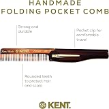 KENT 20T 100mm Fine Tooth Folding Pocket Hair Comb Mens Cellulose Acetate view 4