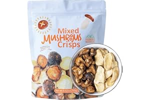 VIGOROUS MOUNTAINS Mushroom Chips Veggie Snacks, Dried Shiitake and King Oyster Good Salted Crisp Mix, Grocery Vegetable Snack Chip 8.82 Oz, 250 g