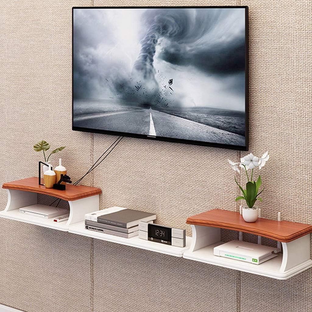 Wooden Hanging Wall Shelf Floating Shelf Wall-mounted TV Cabinet ...