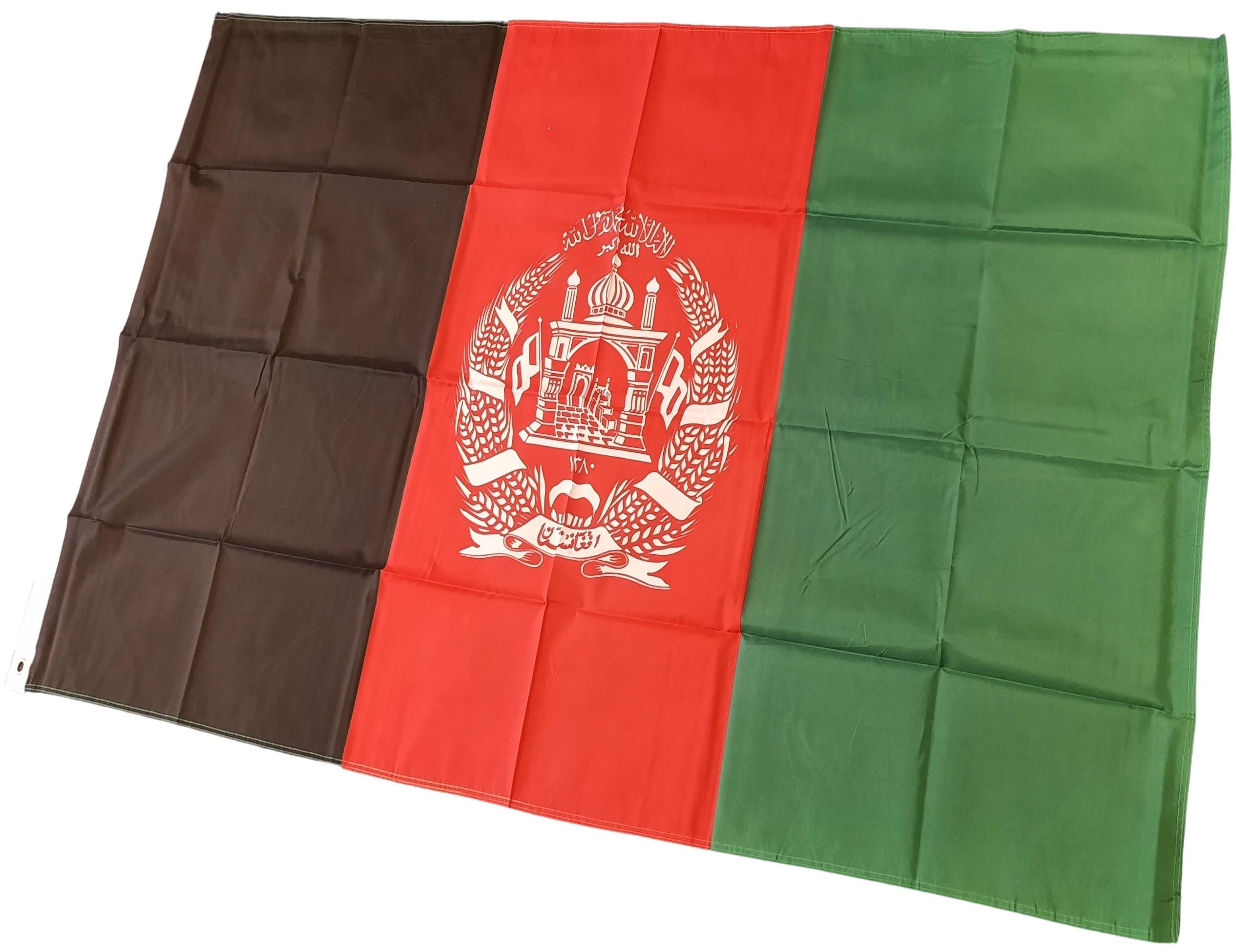 NWFlags Afghanistan Flag 3ft x 2ft 75d Premium Polyester Suitable For Flagpoles | Strong Polyester 3x2 foot material Afghan flag with Eyelets