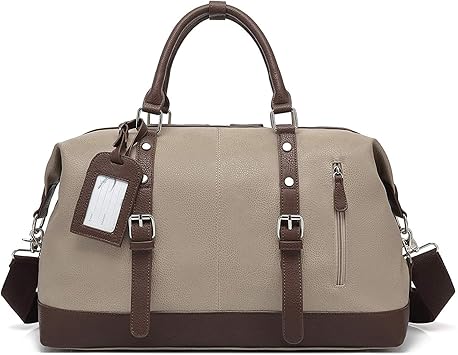beige travel bag