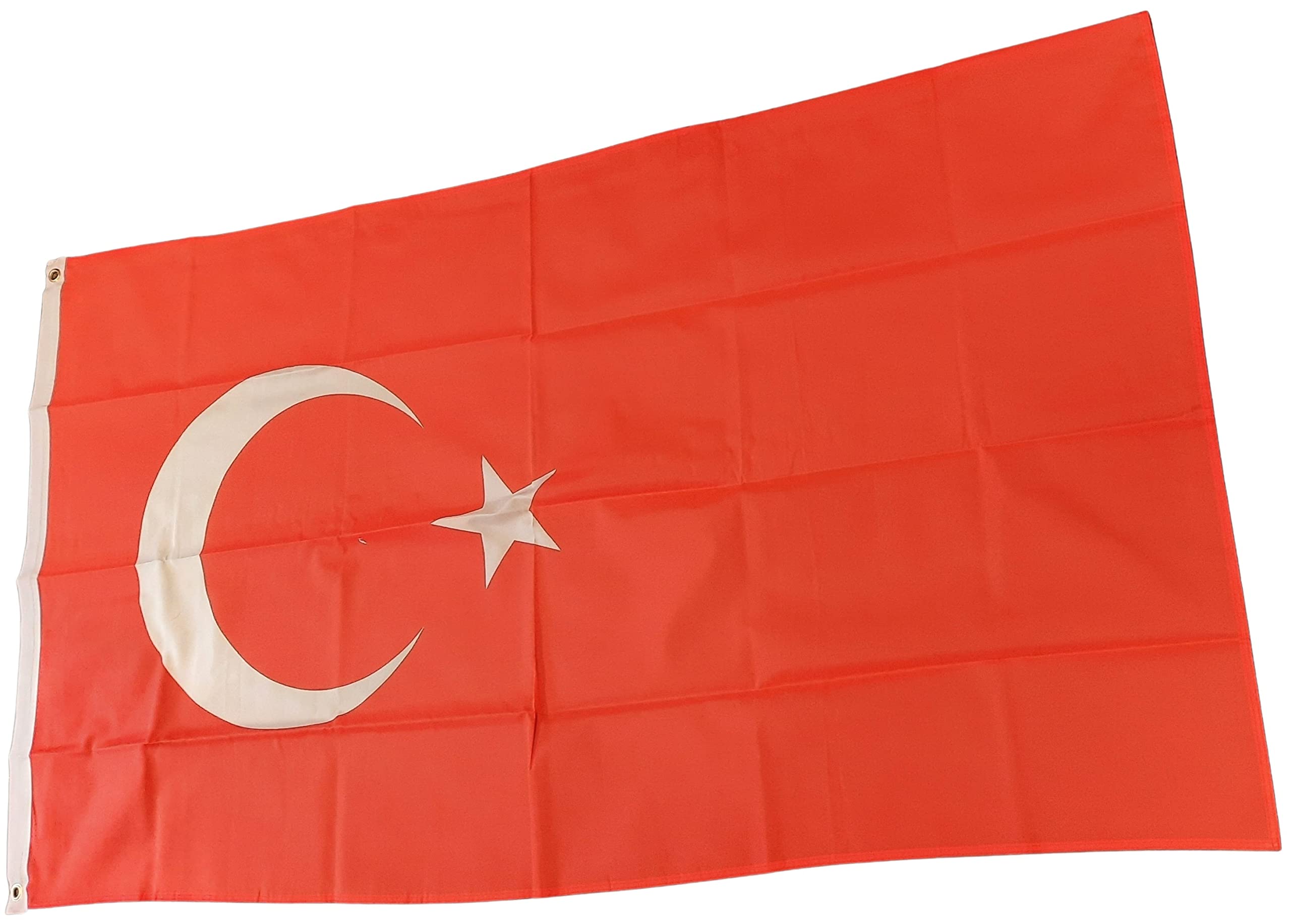 NWFlags Turkey Flag 5ft x 3ft 75d Premium Polyester Suitable For Flagpoles | Strong Polyester 5x3 foot material large Turkish flag with 2 metal Eyelets