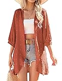 Yekaty Women Cardigan Draped Ruffle Cardigan 3/4