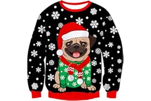 ACOCOPY Boys Girls Ugly Christmas Sweater 3D Cool Long Sleeve Knitted Sweatshirt Cozy Crewneck Pullover Jumper 3-12 Years