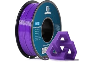 Geeetech PETG Filament 1.75mm, 1kg Strong PETG 3D Printer Filament, Durable and Resistant, Dimensional Accuracy +/- 0.03mm, Print with Most 3D Printers (Purple)