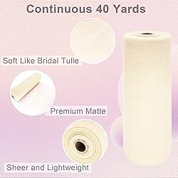 Ivory Tulle Fabric Roll Spool Bolt