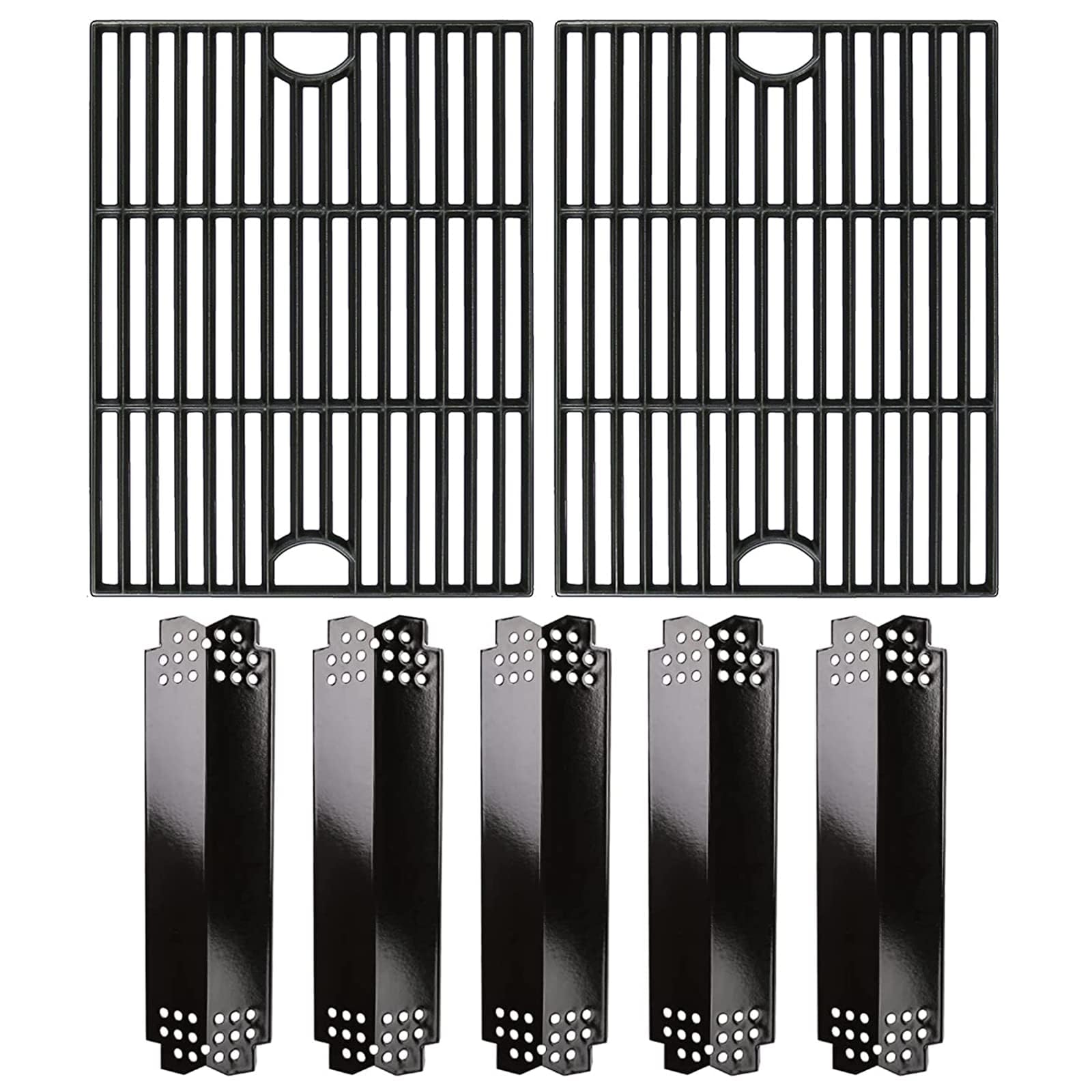 Photo 1 of Hisencn Grill Parts for Home Depot Nexgrill 4 Burner 720-0830H, 5 Burner 720-0888N, 720-0888 Gas Grill Models, Porcelain Steel Heat Plate Flame Tamer, Cast Iron Grill Grates, 13 x 17