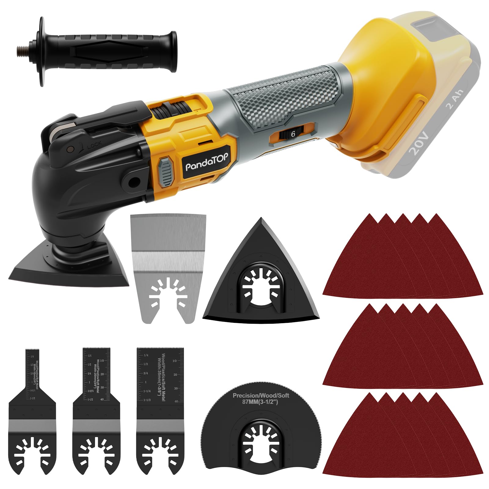 Photo 1 of Oscillating Multi Tool for DeWalt 20v Max Battery, Brushless, 6 Variable Speed, Cordless Oscillating Tool, Multiusos, 22 Pcs Multi Tool Kit Cutting, Sanding, Scraping (Battery Not Included)