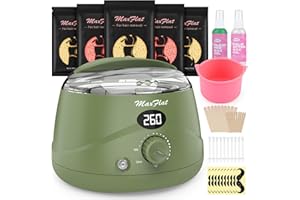 Waxing Kit, Wax Kit for Women Men MaxFlat Digital Wax Pot Hard Wax Kit with Wax Accessories Brazilian Wax for Full Body Armpit Brazilian Bikini Waxing Kit