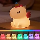 AGEK Unicorn Night Light for Kids, Silicone Baby Nursery Night Light Dimmable LED Unicorns Lamp Rechargeable Bedside Lamp Nightlight Unicorn Toys for Girls Toddler Women Gifts Bedroom Kids Room Decor