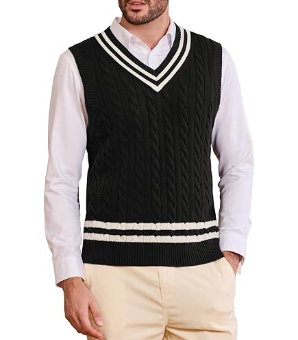 Men Women Knitted Cotton V-Neck Vest JK Uniform Pullover