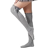 TOCONFFON Women's Girls Thigh High Stockings Over the Knee Socks with Satin Bows