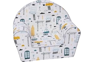 Delsit Kids Couch for Toddlers - Comfy Armchair for Children, Lightweight Foam Sofa and Reading Chair with Removable Cover, Made in Europe