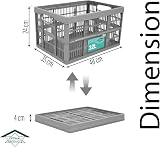 Optimal Products 32L Collapsible Plastic Storage Crates Boxes Stackable Basket view 2