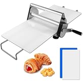 Manual Folding Dough Sheeter，12in Dough Sheeter | Countertop - 0-17.5mm Adjustable Thickness, Stainless Steel Dough Roller with 2 Sheeter Boards