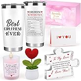 Valentines Day Gifts for Girlfriend, Birthday Gifts for Girlfriend Women Her, 1 Year Gifts for GF Anniversary, Best Girlfriend Ever Tumbler Gift Set, Coolest I Love You Presents, I Love My GF Couple