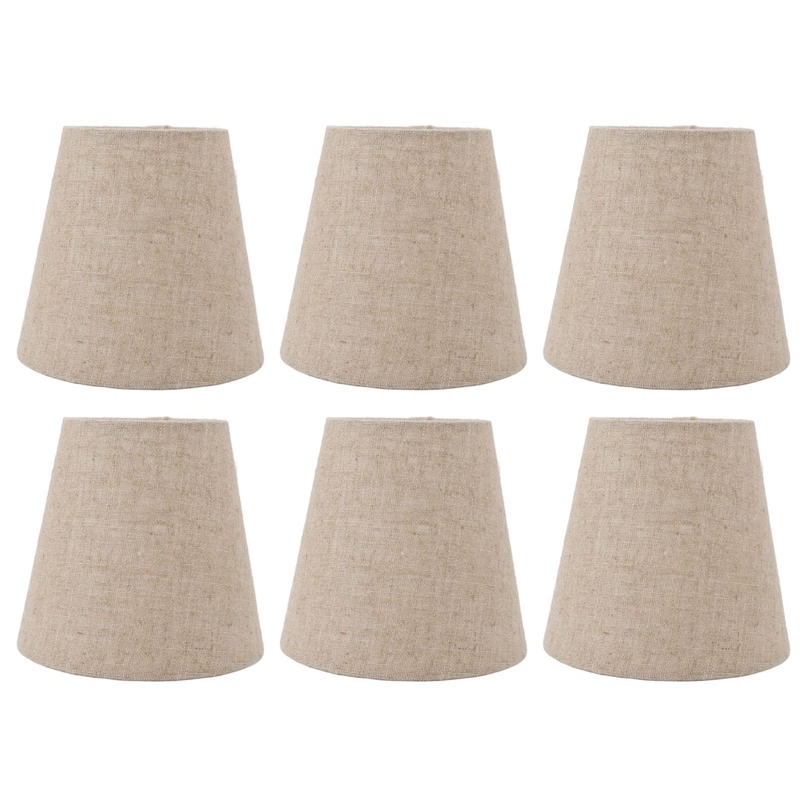 Ejoyous 6Pcs Clip On Small Lamp Shade, Wear Resistant Linen Fabric, Good Light Transmission, Safety for Candle Bulbs, Easy to Install, Wide Application