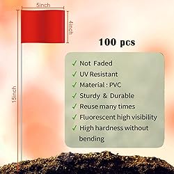 Zozen 100Pack Red Marking Flags, Writable/15x4x5
