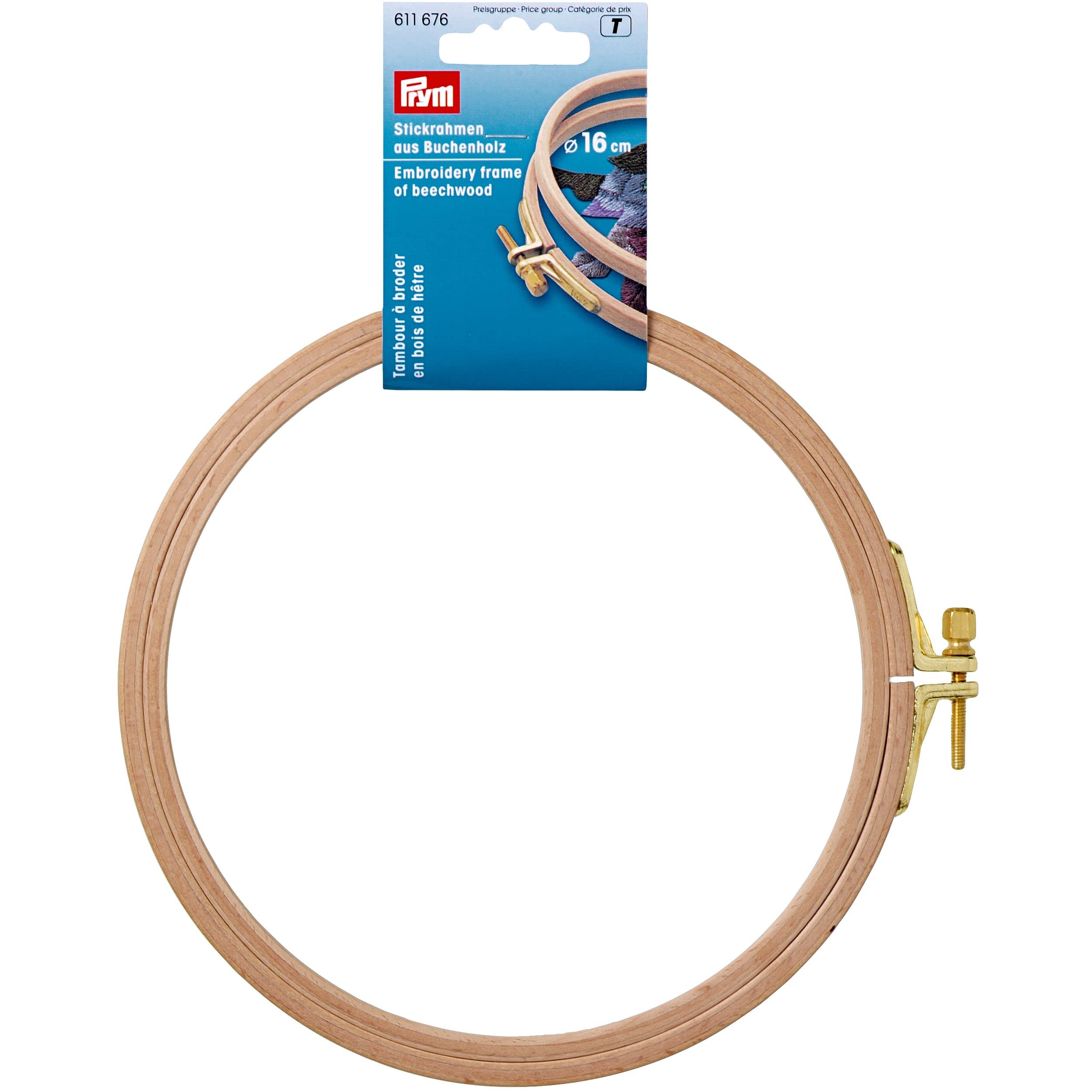 Prym - Prym Natural-Coloured (0.8x16cm) Beech Wood Embroidery Frame with Brass Screw - 1 Piece