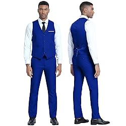 Men Suits Slim Fit 3 Piece Royal Blue Business