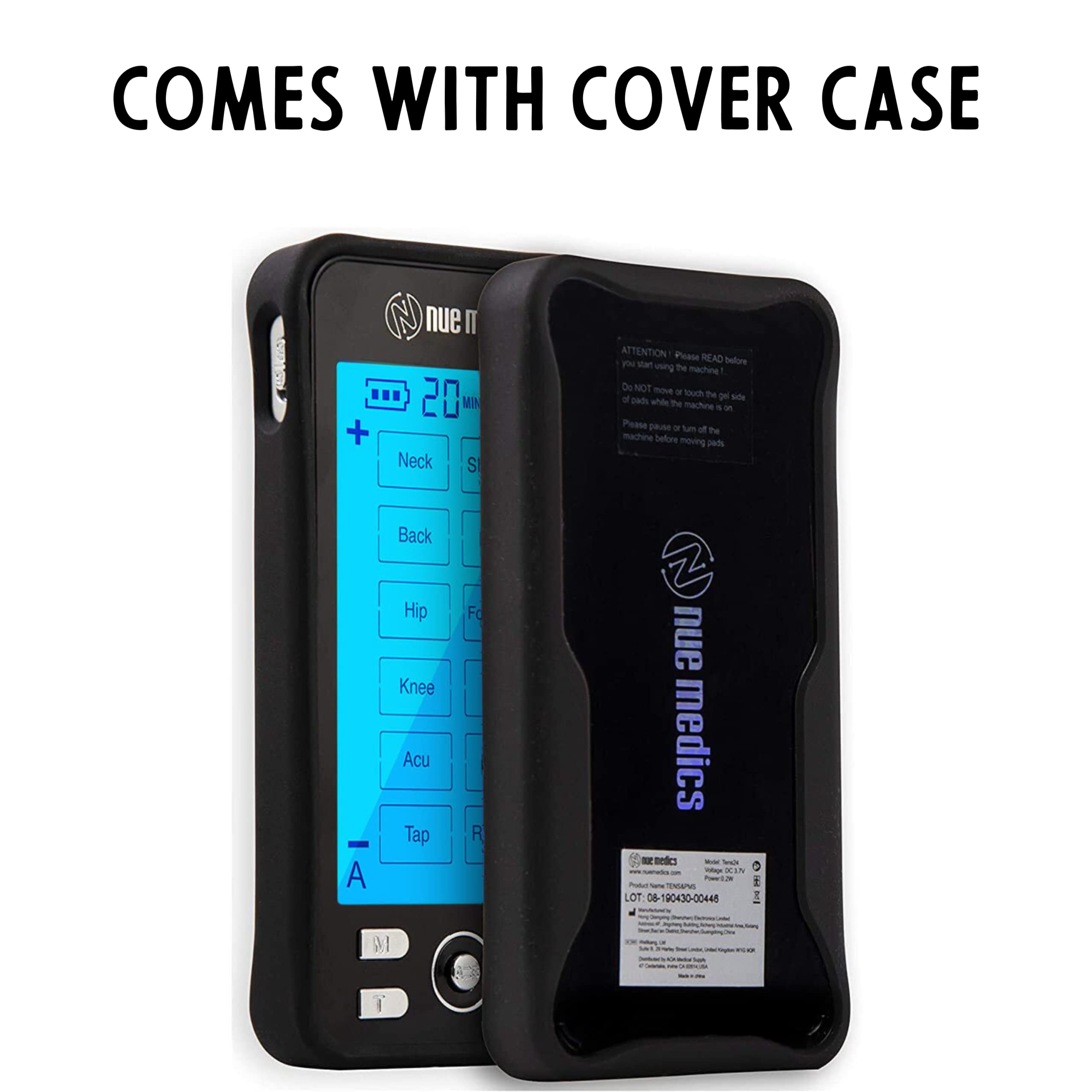 Tens Unit Machine Pulse Massager for Pain Relief, 24 Massage Modes, Rechargeable Muscle Stimulator Device with 10 Pads