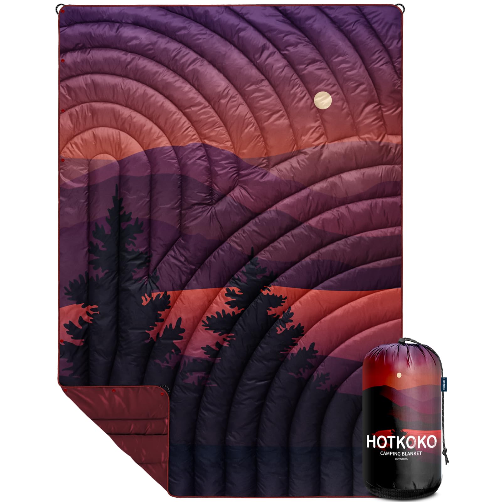 Photo 1 of hotkoko MINI Camping Blanket,Lightweight Puffy Printed Camping Blanket Packable Outdoor Blanket for Camping,Traveling, Stadium, Hiking, Picnics