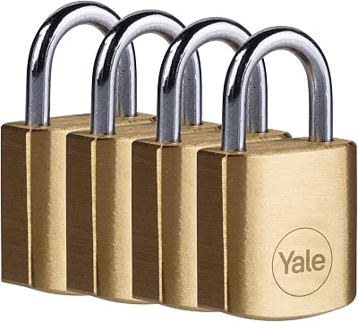 Yale Y110B/20/111/4 Standard Security 20mm Brass Padlock Pack of 4