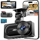 IIWEY 4K+4K Dash Cam Front and Rear, Dual STARVIS w/HDR, 5G WiFi-6 (up to 20MB/s) with App, 128G SD Card Included, GPS, Dash 