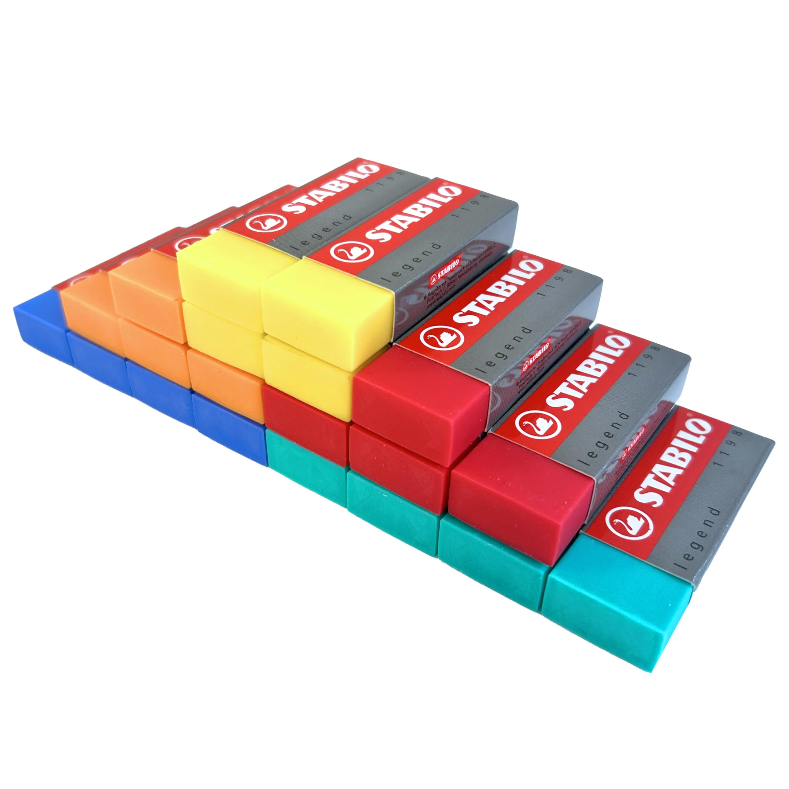 STABILO Legend 1198 - Eraser - Pack of 20 - Assorted Colours