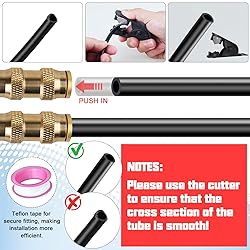1/4" OD x 50FT DOT Air Line Tubing Kit Black SAE